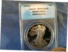 【極美品/品質保証書付】 アンティークコイン コイン 金貨 銀貨 [送料無料] 1990-S AMERICAN SILVER EAGLE $1 PR70 DCAM Silver Dollar ANACS