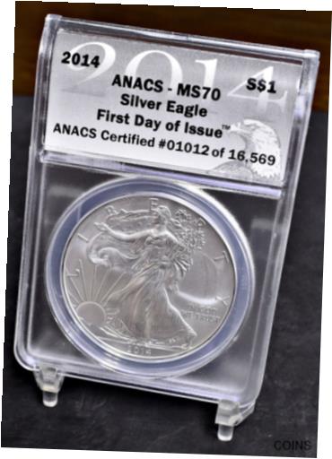  アンティークコイン コイン 金貨 銀貨  [送料無料] 2014 Silver Eagle - 1st Day Issue - ANACS MS70 (#44991)