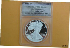 【極美品/品質保証書付】 アンティークコイン コイン 金貨 銀貨 [送料無料] 2011-W American Silver Eagle Dollar ANACS PR70 DCAM FIRST STRIKE