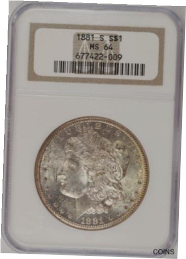  アンティークコイン コイン 金貨 銀貨  [送料無料] 1881-S U.S. $1 - Morgan Silver Dollar - NGC MS64