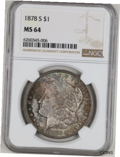  アンティークコイン コイン 金貨 銀貨  [送料無料] 1878-S $1 Morgan Silver Dollar MS64 NGC 6260345-006