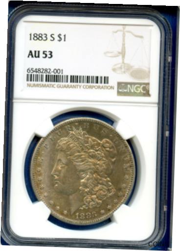 アンティークコイン コイン 金貨 銀貨 [送料無料] 1883 S NGC AU53 Morgan Silver Dollar $1 US Mint Rare Key Date Coin 1883-S AU-53のサムネイル