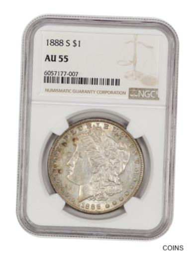 【極美品/品質保証書付】 アンティークコイン コイン 金貨 銀貨 [送料無料] 1888-S $1 NGC AU55 - Better S-Mint - Morgan Silver Dollar - Better S-Mint：金銀プラチナ ワールドリソース