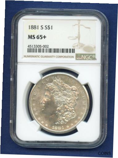  アンティークコイン コイン 金貨 銀貨  [送料無料] 1881 S NGC MS65+ Morgan Silver Dollar $1 1881-S MS-65+ Plus Super PQ Coin ! 【74%OFF!】