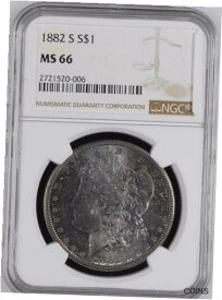【極美品/品質保証書付】 アンティークコイン 銀貨 1882-S Morgan Silver Dollar NGC MS66 - - It's A Blueberry! [送料無料] #sot-wr-012096-3467
