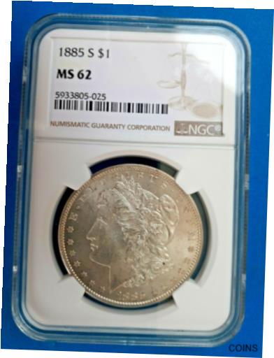 【別倉庫からの配送】  アンティークコイン コイン 金貨 銀貨  [送料無料] 1885 S Morgan Silver Dollar MS 62 NGC Brilliant Luster