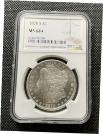 【極美品/品質保証書付】 アンティークコイン コイン 金貨 銀貨 [送料無料] 1879 S $1 Morgan Silver Dollar NGC MS64* Star