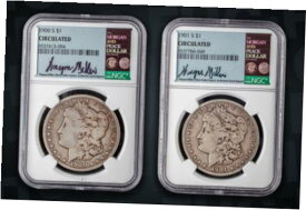【極美品/品質保証書付】 アンティークコイン コイン 金貨 銀貨 [送料無料] 1900S-1901S Morgan Silver Dollars Wayne Miller Signature NGC Circulated(2 Coins)