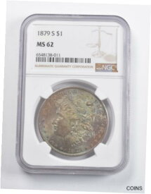 【極美品/品質保証書付】 アンティークコイン コイン 金貨 銀貨 [送料無料] MS62 1879-S Morgan Silver Dollar NGC - Great Tone *3376