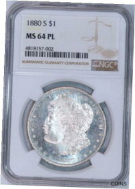 【極美品/品質保証書付】 アンティークコイン コイン 金貨 銀貨 [送料無料] 1880-S Morgan Silver Dollar | NGC MS64PL | Proof-like Morgan