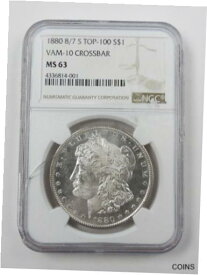 【極美品/品質保証書付】 アンティークコイン コイン 金貨 銀貨 [送料無料] 1880 8/7 S VAM 10 Crossbar Morgan Silver $1 Dollar Coin Certified NGC MS 63