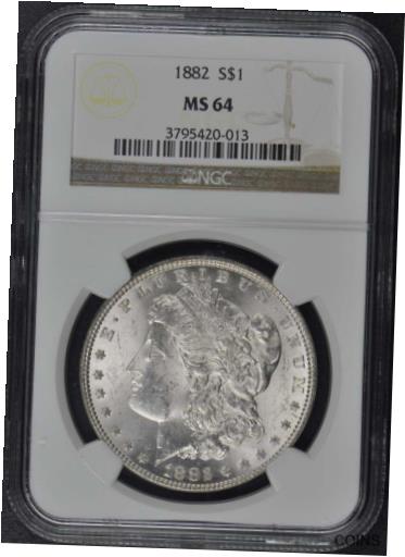 【極美品/品質保証書付】 アンティークコイン コイン 金貨 銀貨 [送料無料] 1882 Morgan Dollar S$1 NGC MS64：金銀プラチナ ワールドリソース