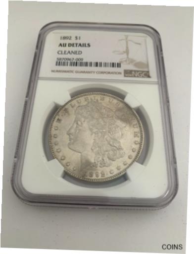  アンティークコイン コイン 金貨 銀貨  [送料無料] (1) 1892 P Philadelphia Morgan Silver Dollar - Graded NGC Cleaned AU Details