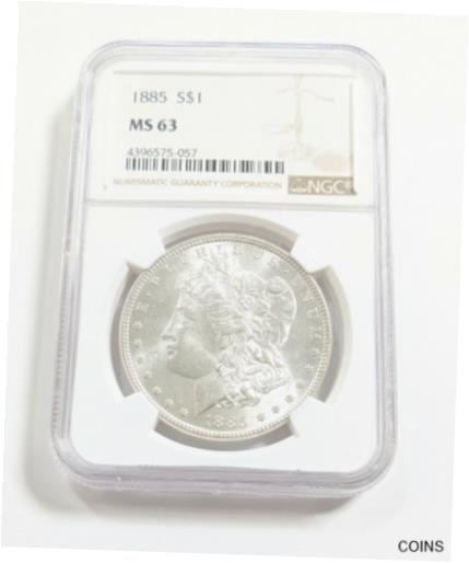 超激安特価  アンティークコイン コイン 金貨 銀貨  [送料無料] 1885-P Morgan silver dollar NGC MS-63 Fantastic blast white coin.