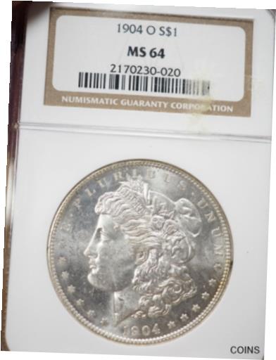 アンティークコイン コイン 金貨 銀貨 [送料無料] 1904-O Morgan Silver Dollar - NGC MS 64 # 0020のサムネイル