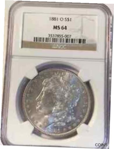  アンティークコイン コイン 金貨 銀貨  [送料無料] 1881 O Morgan Dollar NGC MS-64 正規代理店