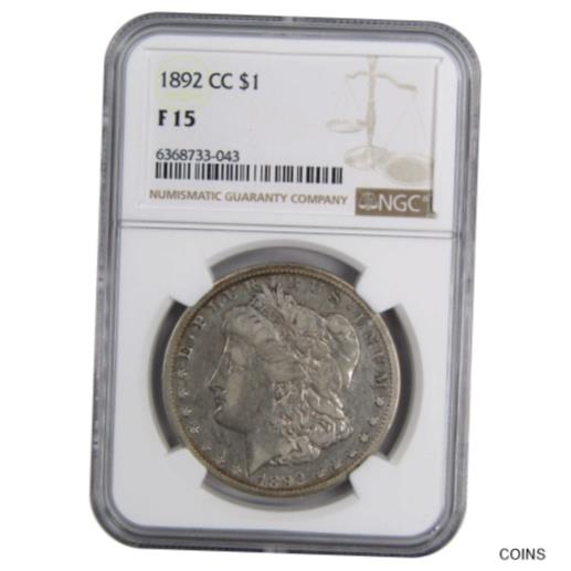  アンティークコイン コイン 金貨 銀貨  [送料無料] 1892 CC Morgan Dollar F 15 NGC 90% Silver $1 US Coin Collectible