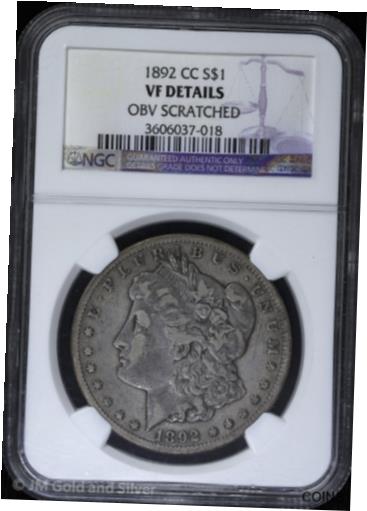 大切な人へのギフト探し  アンティークコイン コイン 金貨 銀貨  [送料無料] 1892-CC $1 Morgan Silver Dollar NGC VF Details
