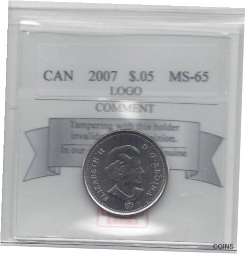  アンティークコイン コイン 金貨 銀貨  [送料無料] 2007, Coin Mart Graded, Canadian Five Cent, **MS-65** 2022新作