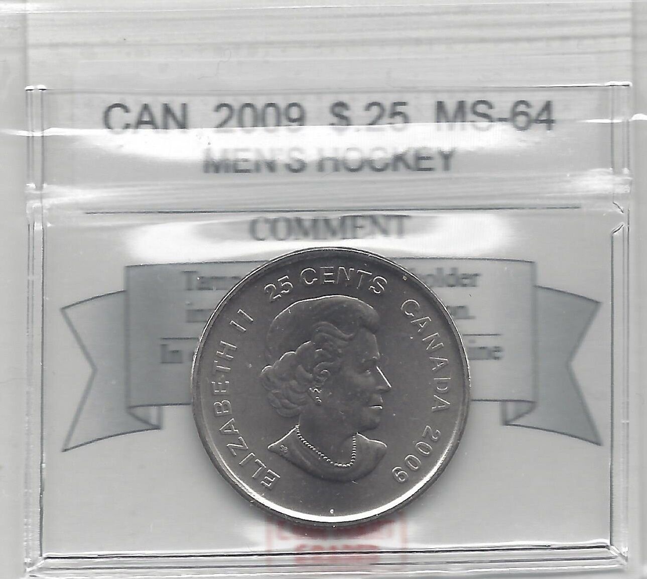 【一部予約！】  アンティークコイン コイン 金貨 銀貨  [送料無料] 2009 Men's Hockey, Coin Mart Graded Canadian, 25 Cent, **MS-64**