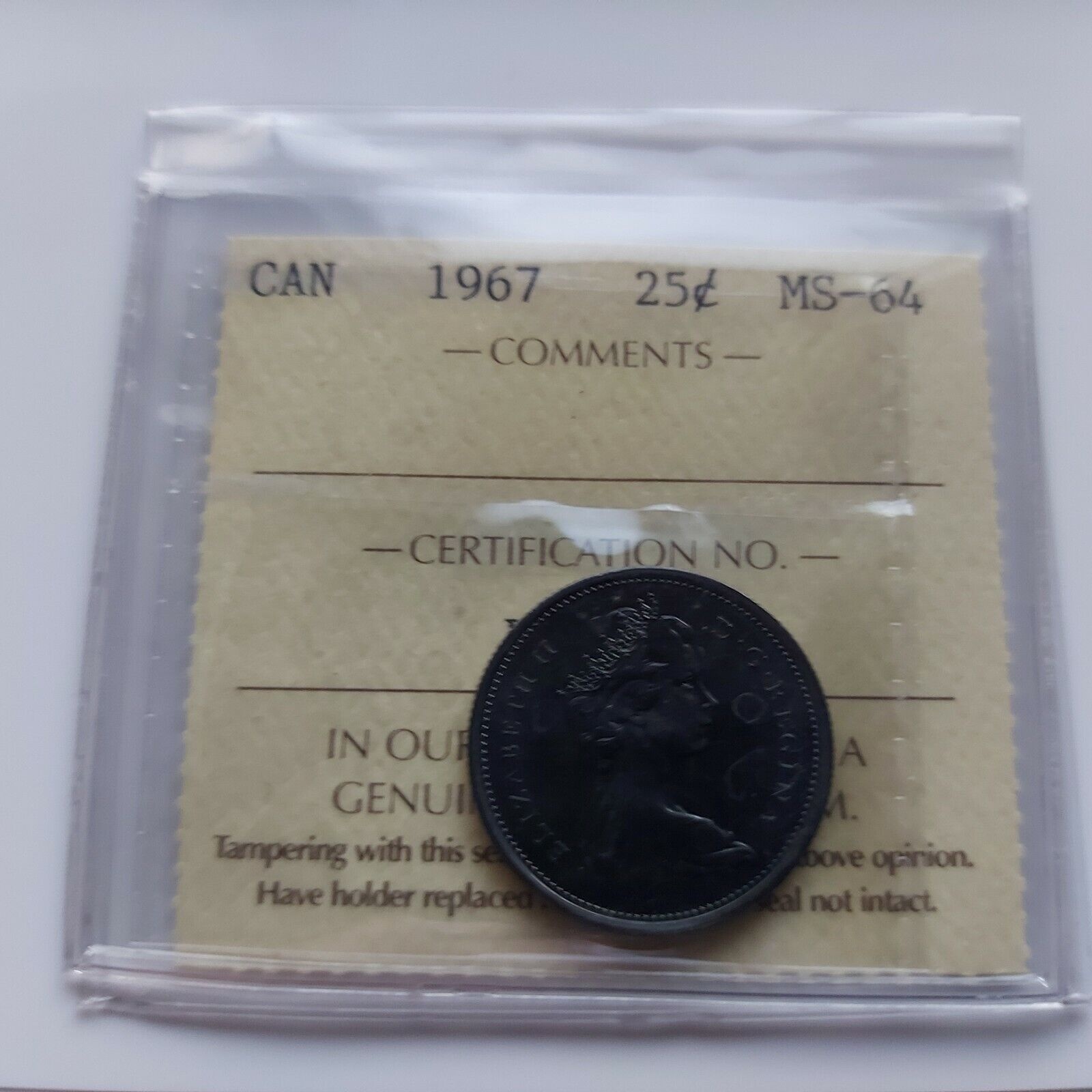 アンティークコイン コイン 金貨 銀貨  [送料無料] 1967 Canadian Quarter MS64 オープニング 大放出セール