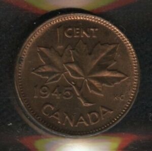 アンティークコイン コイン 金貨 銀貨 [送料無料] 1945 Canada One Cent - ICCS MS-64 Red Cert#XAH995 1