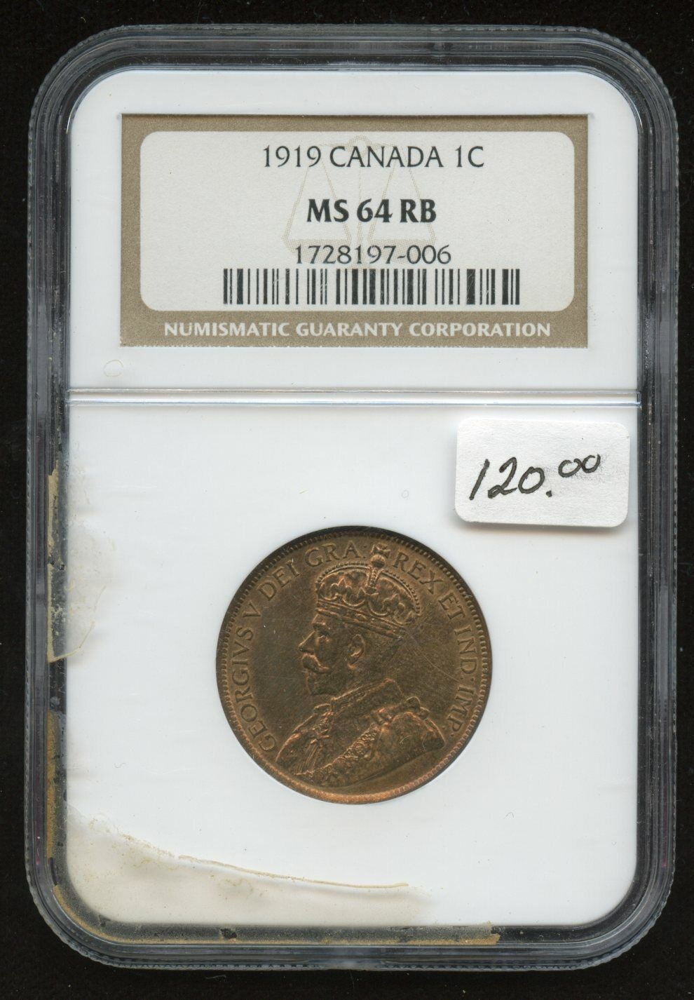 アンティークコイン コイン 金貨 銀貨 [送料無料] 1919 Canada One Cent - NGC MS64 RBのサムネイル