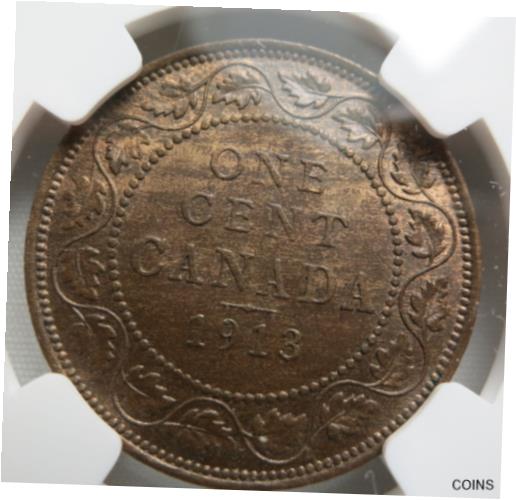 上品なスタイル  アンティークコイン コイン 金貨 銀貨  [送料無料] CANADA 1 cent 1913 NGC MS 63 BN UNC George V