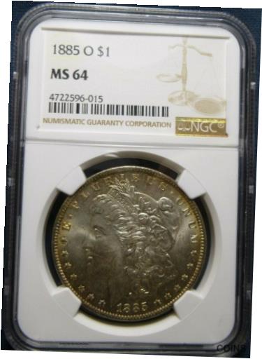  アンティークコイン コイン 金貨 銀貨  [送料無料] 1885 O Silver Morgan Dollar NGC MS 64 Toned 今年の新作から定番まで！