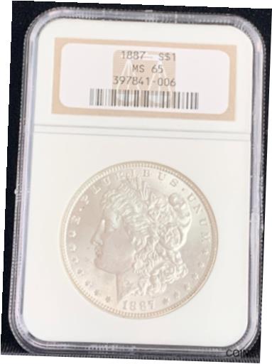 【SALE】  アンティークコイン コイン 金貨 銀貨  [送料無料] 1887 MORGAN SILVER DOLLAR NGC MS-65 - Nice White Coin