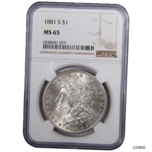  アンティークコイン コイン 金貨 銀貨  [送料無料] 1881 S Morgan Dollar MS 65 NGC 90% Silver $1 Uncirculated US Coin Collectible 【67%OFF!】