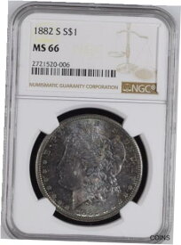 【極美品/品質保証書付】 アンティークコイン 銀貨 1882-S Morgan Silver Dollar NGC MS66 - - It's A Blueberry! [送料無料] #sot-wr-012130-2339