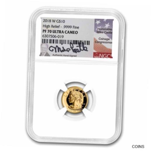  アンティークコイン コイン 金貨 銀貨  [送料無料] 2018-W 1 10 oz American Liberty Gold PF-70 NGC (Castle Signed) - SKU#244417 《週末限定タイムセール》