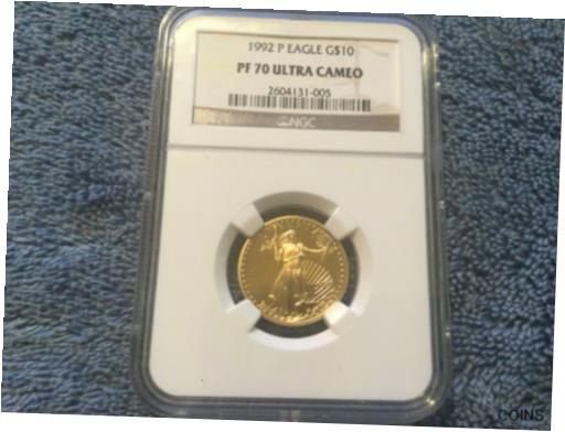 超安い  アンティークコイン コイン 金貨 銀貨  [送料無料] 1992-P $10 Proof Gold American Eagle 1 4 Oz .999 Fine Gold PF70 Ultra Cameo NGC