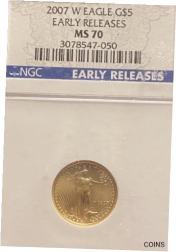  アンティークコイン コイン 金貨 銀貨  [送料無料] $5 2007-W BURNISHED GOLD EAGLE 1 10 Oz. NGC MS70 EARLY RELEASES