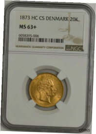 【極美品/品質保証書付】 アンティークコイン コイン 金貨 銀貨 [送料無料] 1873 HC CS Denmark 20 Kroner MS63+ NGC 944744-8