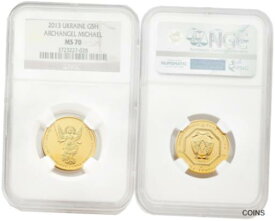 【極美品/品質保証書付】 アンティークコイン コイン 金貨 銀貨 [送料無料] Ukraine 2013 Archangel Michael 1/4 oz Gold NGC MS70 Sku# 4201