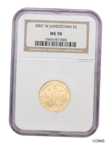 本格派ま！  アンティークコイン コイン 金貨 銀貨  [送料無料] 2007-W Jamestown $5 NGC MS70 - Modern Commemorative Gold