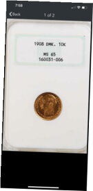 【極美品/品質保証書付】 アンティークコイン コイン 金貨 銀貨 [送料無料] G065 1908 Denmark Gold 10 Kroner. NGC MS65