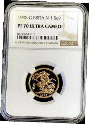  アンティークコイン コイン 金貨 銀貨  [送料無料] 1998 GOLD GREAT BRITAIN 1 SOVEREIGN COIN NGC PROOF 70 ULTRA CAMEO 高評価なギフト