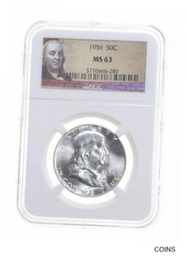  アンティークコイン コイン 金貨 銀貨  [送料無料] 1963-D MS63 Franklin Half Dollar 90% NGC Graded 品多く