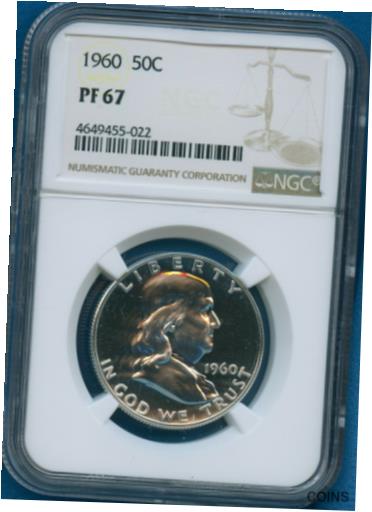 アンティークコイン コイン 金貨 銀貨 [送料無料] 1960 NGC PF67 Franklin Half Dollar 50c US Mint 1960-P NGC PF67 PQ Coin !