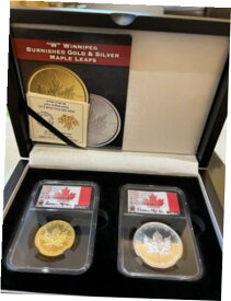 【極美品/品質保証書付】 アンティークコイン 2020-W CANADA BURNISHED MAPLE LEAF 1 OZ Gold & SILVER Set NGC MS 70 FDOI Signed [送料無料] #cot-wr-012151-531