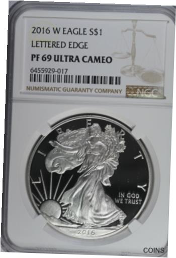 アンティークコイン 銀貨 2016 W Silver American Eagle Proof - Lettered Edge 30th Ann NGC PF69 Ultra Cameo [送料無料] #sot-wr-012154-934のサムネイル