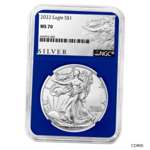 アンティークコイン コイン 金貨 銀貨 [送料無料] 2022 $1 American Silver Eagle NGC MS70 ALS Label Blue Core