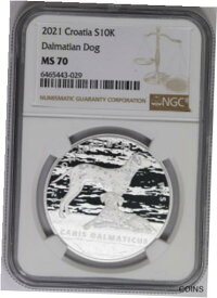 【極美品/品質保証書付】 アンティークコイン コイン 金貨 銀貨 [送料無料] 2022 NGC 10 Kura Croatia Dalmatian Dog 1 oz 999 Silver Coin MS70 + COA
