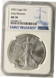 【極美品/品質保証書付】 アンティークコイン コイン 金貨 銀貨 [送料無料] 2022 American Silver Eagle $1 NGC MS70 Early Releases