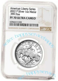 【極美品/品質保証書付】 アンティークコイン コイン 金貨 銀貨 [送料無料] 2022-P NGC PF70 American Liberty 1 oz Silver Proof Medal Brown Label - Presale.