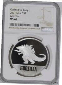 【極美品/品質保証書付】 アンティークコイン コイン 金貨 銀貨 [送料無料] 2021 Niue Godzilla vs. Kong Godzilla 1oz Silver BU Coin NGC MS 68