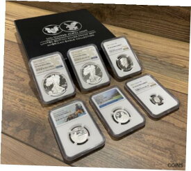 【極美品/品質保証書付】 アンティークコイン コイン 金貨 銀貨 [送料無料] 2021 Silver Eagle Limited Edition Proof 6 Coin Set - NGC *** PF 69 & 70